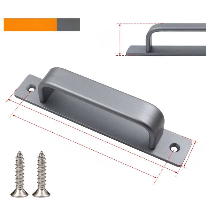 Sukop 41144 плъзгаща се дръжка за врати - алуминиева сплав, матово покритие, монтаж с лепило без пирони, подходяща за плъзгащи врати, дървени врати и стъклени кухненски шкафове