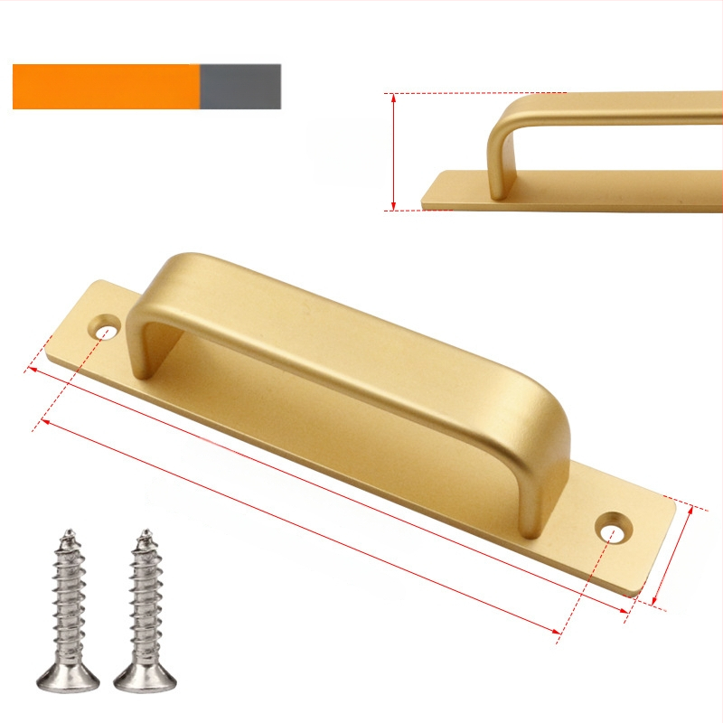 Sukop 41144 плъзгаща се дръжка за врати - алуминиева сплав, матово покритие, монтаж с лепило без пирони, подходяща за плъзгащи врати, дървени врати и стъклени кухненски шкафове