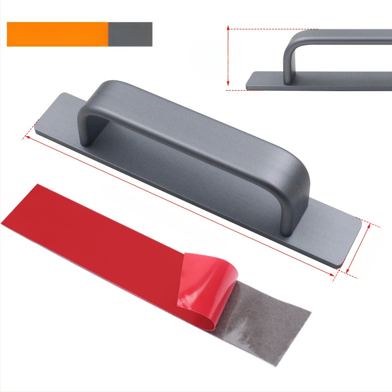 Sukop 41144 плъзгаща се дръжка за врати - алуминиева сплав, матово покритие, монтаж с лепило без пирони, подходяща за плъзгащи врати, дървени врати и стъклени кухненски шкафове