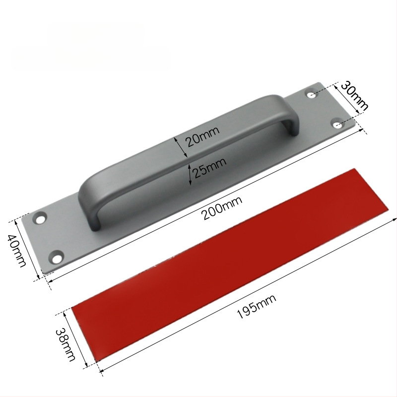 Sukop 41144 плъзгаща се дръжка за врати - алуминиева сплав, матово покритие, монтаж с лепило без пирони, подходяща за плъзгащи врати, дървени врати и стъклени кухненски шкафове