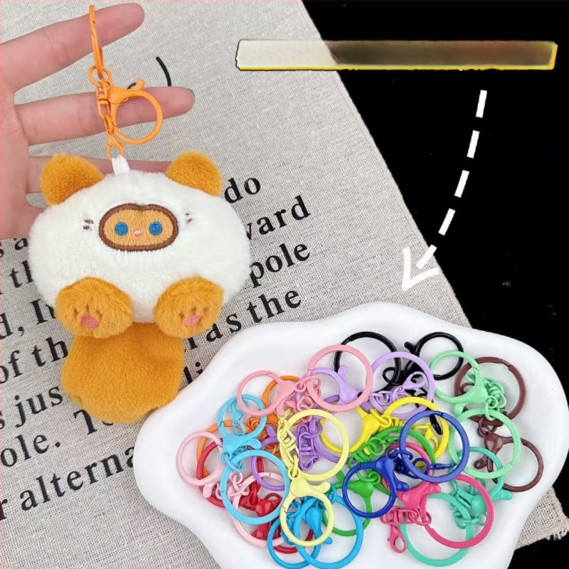 Meisente котешка плюшена ключодържател със писък, дълга опашка, пълнеж PP памук – за възраст 15–35