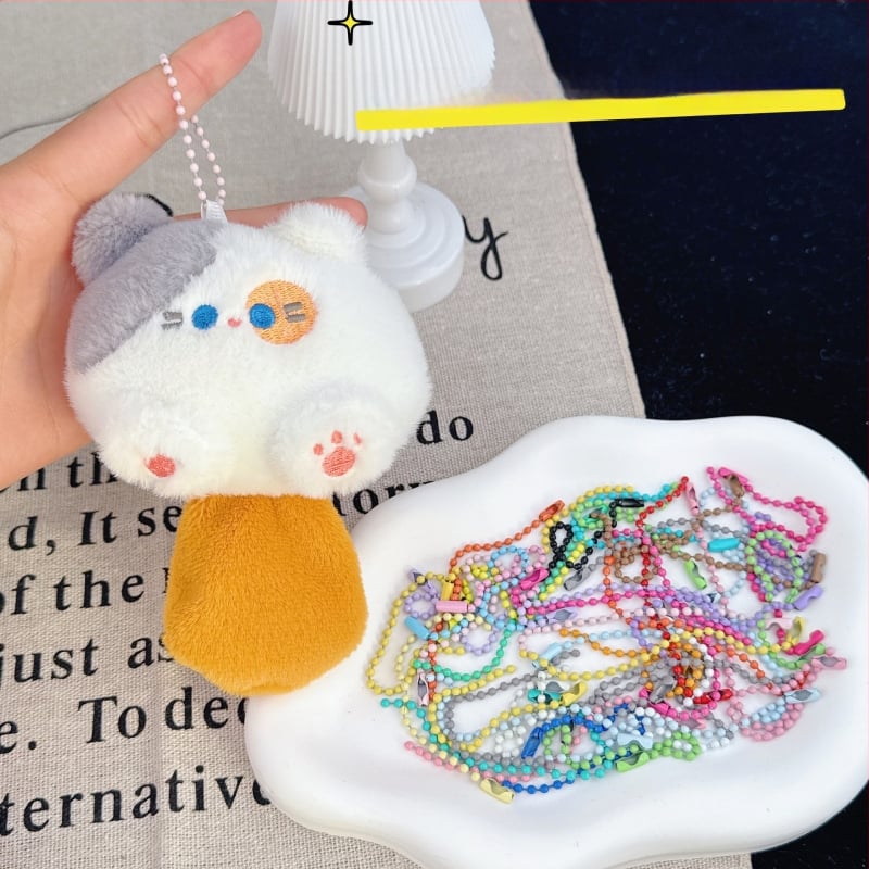 Meisente котешка плюшена ключодържател със писък, дълга опашка, пълнеж PP памук – за възраст 15–35