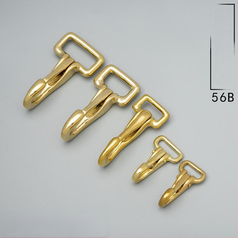 Mosadzový háčik na tašku s prackou - Tuoxin séria 56B, kožené doplnky