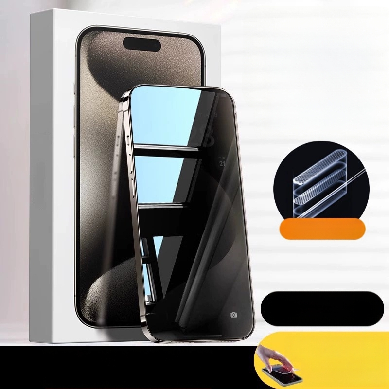 Protecție pentru ecran din sticlă temperată cu protecție AR pentru ochi, film frontal, calitate HD, compatibil cu iPhone 15 Pro Max, 16 Pro și 14 Plus