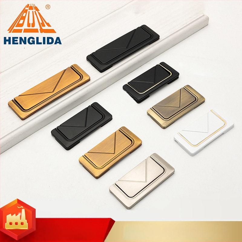 Skrivena plosnata ručka za ormariće, model 1218, cinkova legura, elektroplakiranje, za vrata ormarića, garderobu i ladice