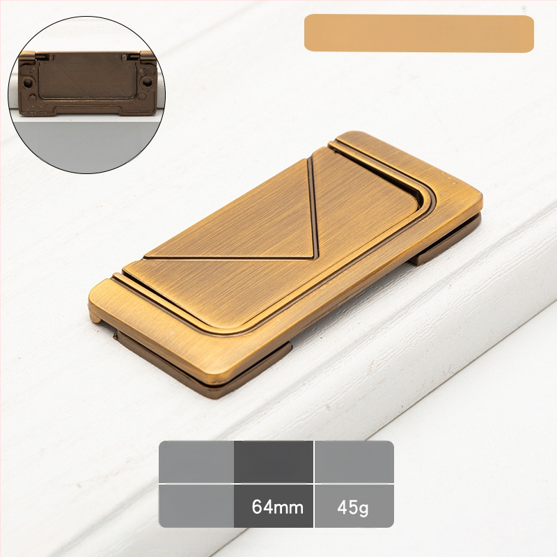 Skrivena plosnata ručka za ormariće, model 1218, cinkova legura, elektroplakiranje, za vrata ormarića, garderobu i ladice