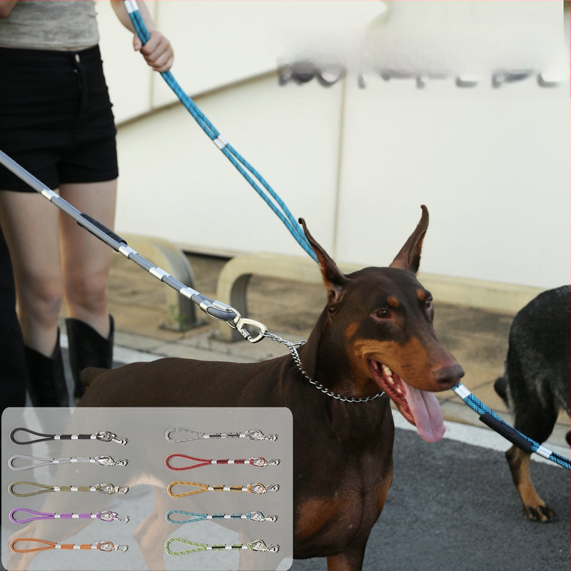 Kutyapóráz, duplaszálú nylon, imitációs nylon anyag, fémcsattal, Banoohawk márka