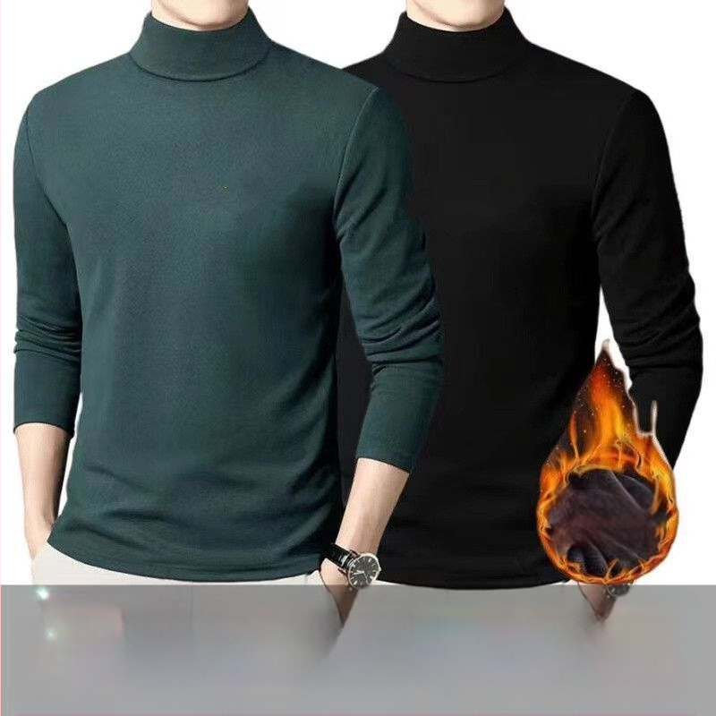 Pánska termálna báza mikina s dlhým rukávom, fleecové podšívkou, okrúhly výstrih, voľný strih, polyesterová zmes