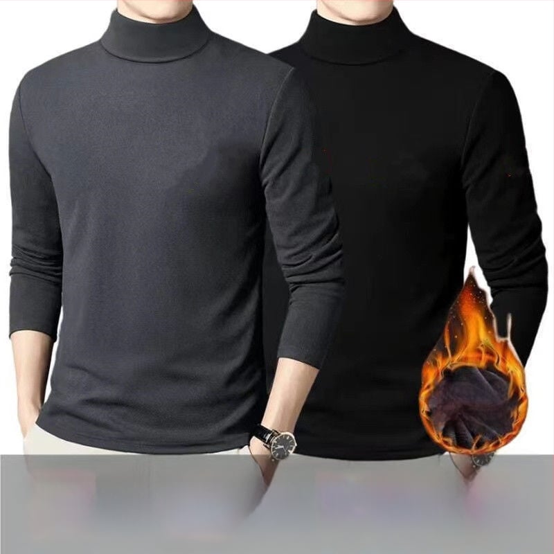 Pánska termálna báza mikina s dlhým rukávom, fleecové podšívkou, okrúhly výstrih, voľný strih, polyesterová zmes