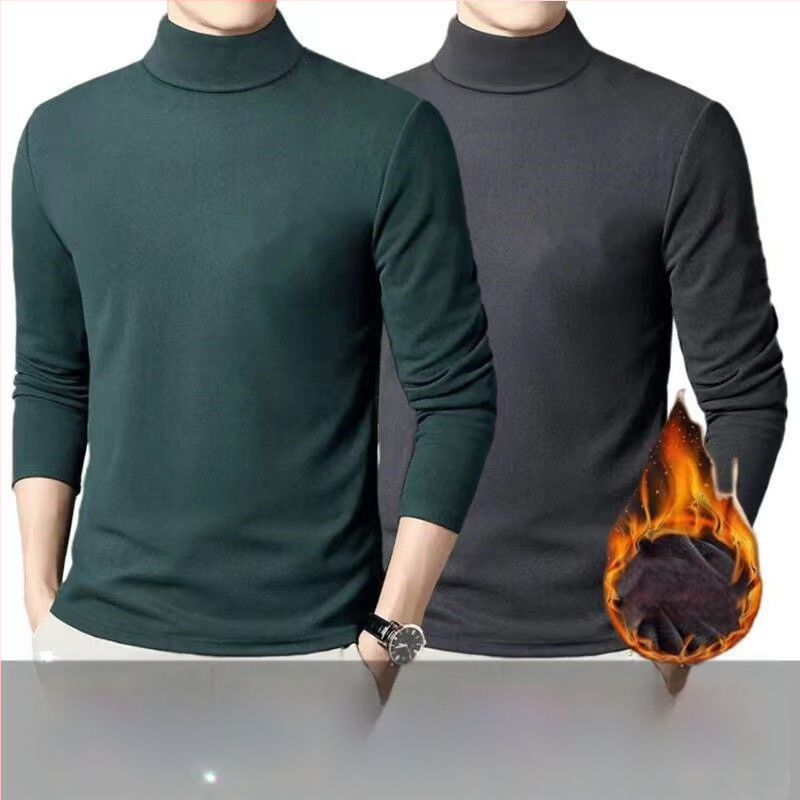 Pánska termálna báza mikina s dlhým rukávom, fleecové podšívkou, okrúhly výstrih, voľný strih, polyesterová zmes