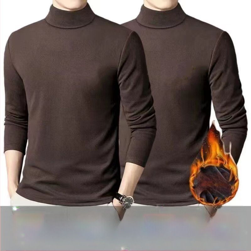 Pánska termálna báza mikina s dlhým rukávom, fleecové podšívkou, okrúhly výstrih, voľný strih, polyesterová zmes