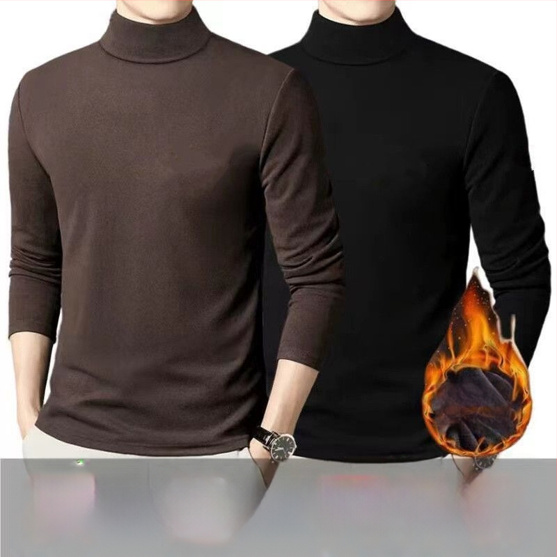 Pánska termálna báza mikina s dlhým rukávom, fleecové podšívkou, okrúhly výstrih, voľný strih, polyesterová zmes