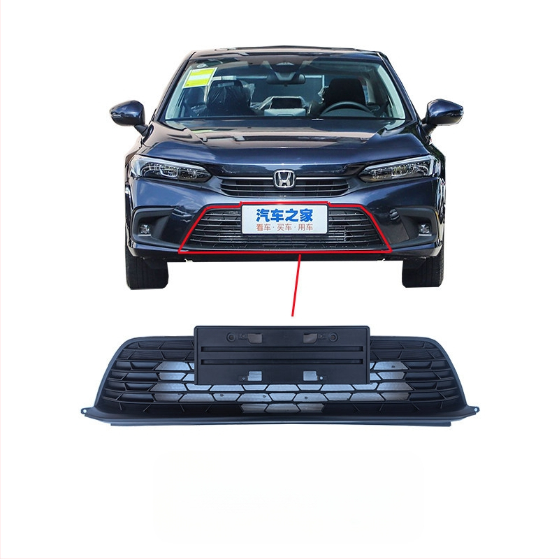 Μπροστινή γρίλια με κυψελωτό μοτίβο για Honda Civic 11ης γενιάς, μεταλλική κατασκευή, συμβατή με χειροκίνητο κιβώτιο, αρχική εργοστασιακή εφαρμογή