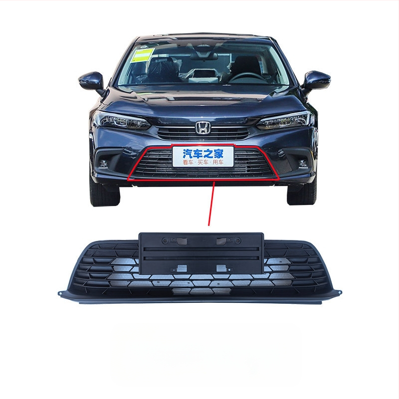 Μπροστινή γρίλια με κυψελωτό μοτίβο για Honda Civic 11ης γενιάς, μεταλλική κατασκευή, συμβατή με χειροκίνητο κιβώτιο, αρχική εργοστασιακή εφαρμογή