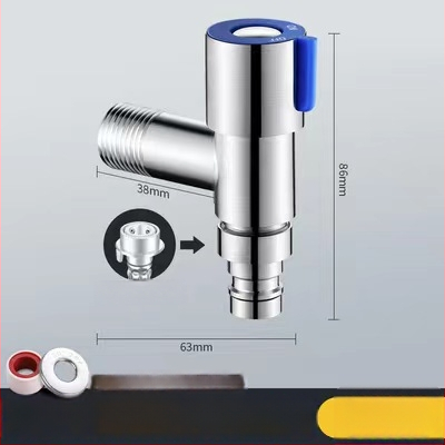 Mini uhlový ventil z 304 nerezovej ocele pre horúcu vodu, in-wall montáž, model Mini Angle Valve, prevádzkový tlak 1,2 MPa, materiál: oceľ
