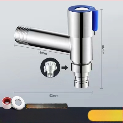 Mini uhlový ventil z 304 nerezovej ocele pre horúcu vodu, in-wall montáž, model Mini Angle Valve, prevádzkový tlak 1,2 MPa, materiál: oceľ