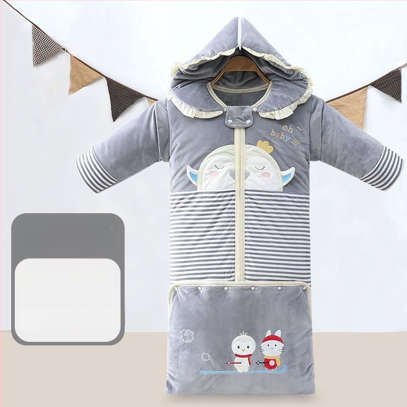 Sac de dormit pentru copii, toamnă/iarnă, bumbac, stil desen animat, protecție anti-kick