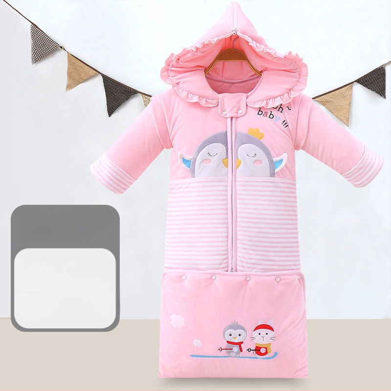 Sac de dormit pentru copii, toamnă/iarnă, bumbac, stil desen animat, protecție anti-kick