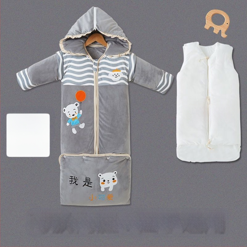 Sac de dormit pentru copii, toamnă/iarnă, bumbac, stil desen animat, protecție anti-kick