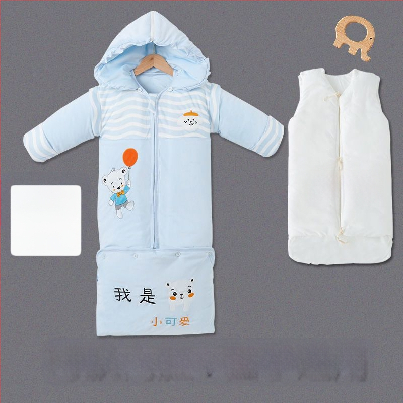 Sac de dormit pentru copii, toamnă/iarnă, bumbac, stil desen animat, protecție anti-kick