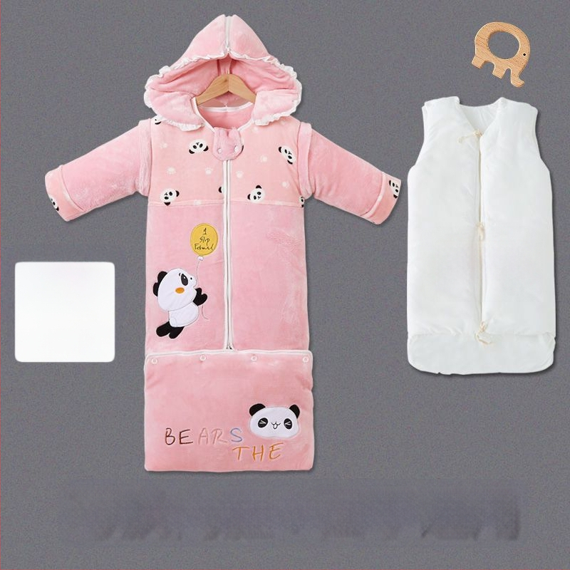 Sac de dormit pentru copii, toamnă/iarnă, bumbac, stil desen animat, protecție anti-kick