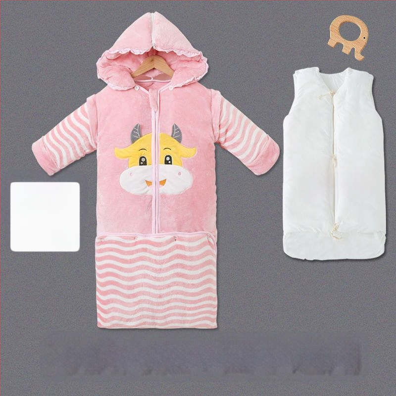 Sac de dormit pentru copii, toamnă/iarnă, bumbac, stil desen animat, protecție anti-kick