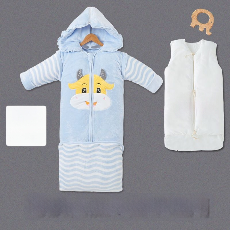 Sac de dormit pentru copii, toamnă/iarnă, bumbac, stil desen animat, protecție anti-kick