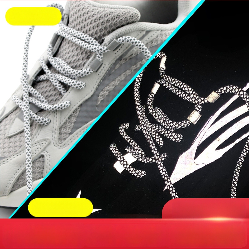 Adidași sneakers cu șireturi rotunde reflectorizante pentru Yeezy 350, 700 și 500 serii (talpă din cauciuc)