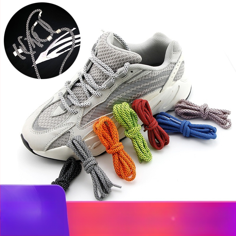 Adidași sneakers cu șireturi rotunde reflectorizante pentru Yeezy 350, 700 și 500 serii (talpă din cauciuc)