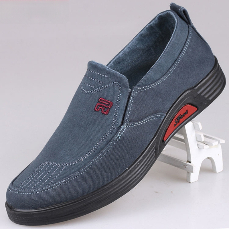 Unisex παπούτσια casual από ντένιμ, στρογγυλή μύτη, χαμηλό τακούνι 1–3 εκ, συνθετική σόλα, επένδυση από κάνναβη