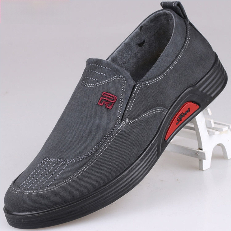 Unisex παπούτσια casual από ντένιμ, στρογγυλή μύτη, χαμηλό τακούνι 1–3 εκ, συνθετική σόλα, επένδυση από κάνναβη