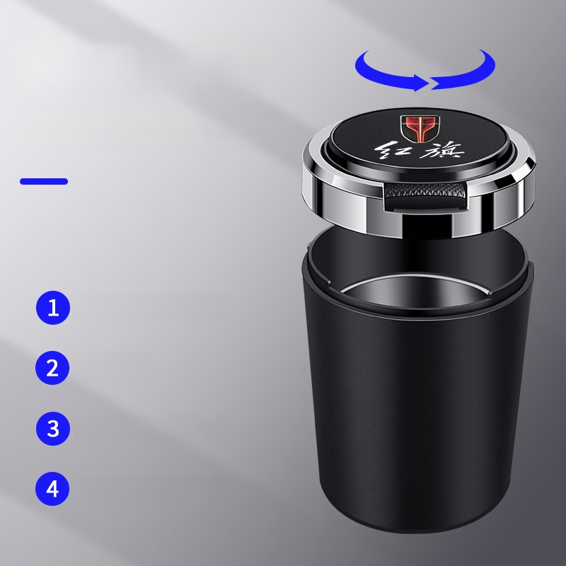 Пепелник за кола със метален вътрешен съд, огнеупорен, кожа-текстурирана повърхност, изработен от пластмаса и метал чрез инжекционно формоване, универсален за автомобили и дома