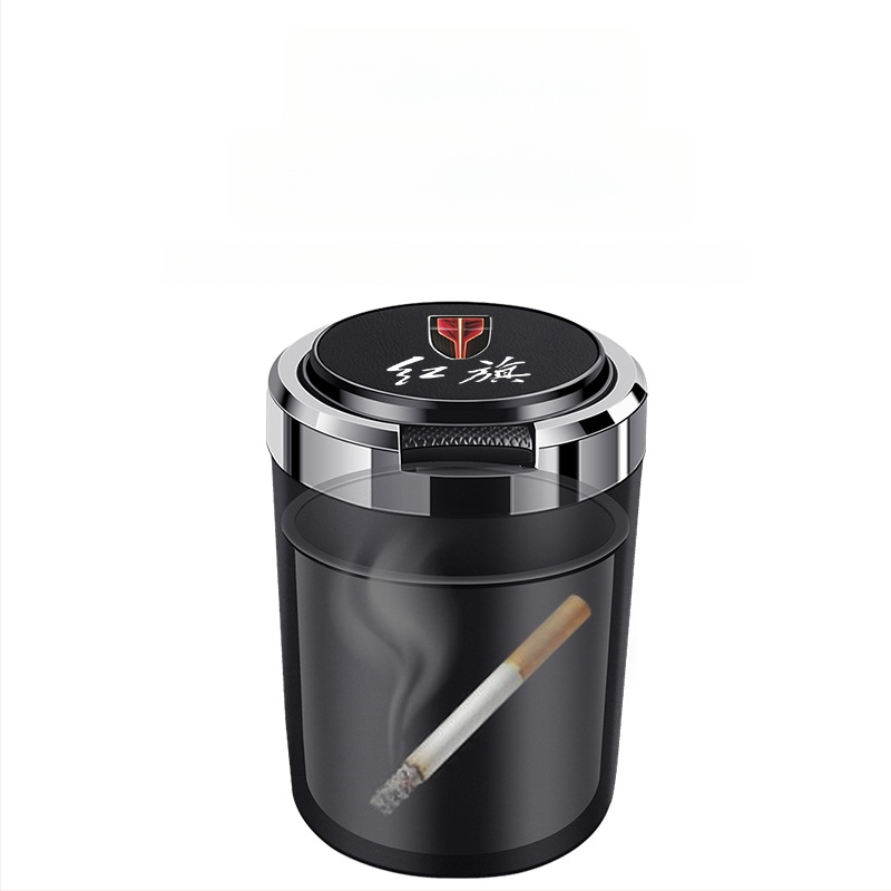 Пепелник за кола със метален вътрешен съд, огнеупорен, кожа-текстурирана повърхност, изработен от пластмаса и метал чрез инжекционно формоване, универсален за автомобили и дома