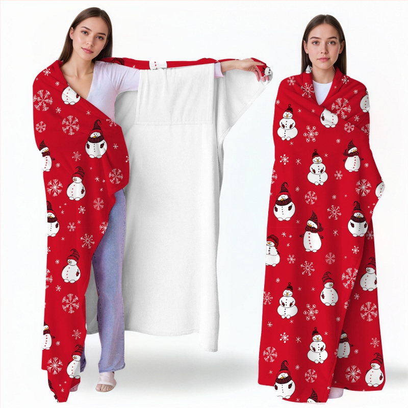 Pătură din poliester cu desen animat, imprimată, 230 g, iarnă, personalizabilă