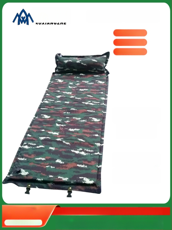 Soar Kamuflált mintázatú automatikusan felfújható nedvességálló alátét kempingezéshez és vészhelyzeti képzéshez — 210T poliészter, 1 személy, 1,5 kg, automatikus felfújás