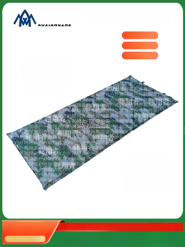 Soar Kamuflált mintázatú automatikusan felfújható nedvességálló alátét kempingezéshez és vészhelyzeti képzéshez — 210T poliészter, 1 személy, 1,5 kg, automatikus felfújás