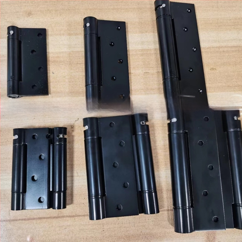 Rugós pánt rozsdamentes acélból, szálcsiszolt felület, kétirányú nyitás, automatikus zárás