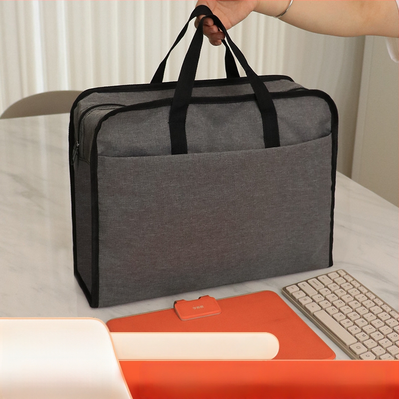 Kai Xiu Τσάντα Εγγράφων από Κατιονικό Oxford Υφασμα, Χειρολαβή, Τετράγωνο Σχήμα, Με Φερμουάρ