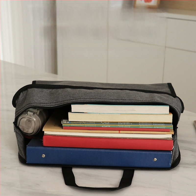 Kai Xiu Τσάντα Εγγράφων από Κατιονικό Oxford Υφασμα, Χειρολαβή, Τετράγωνο Σχήμα, Με Φερμουάρ