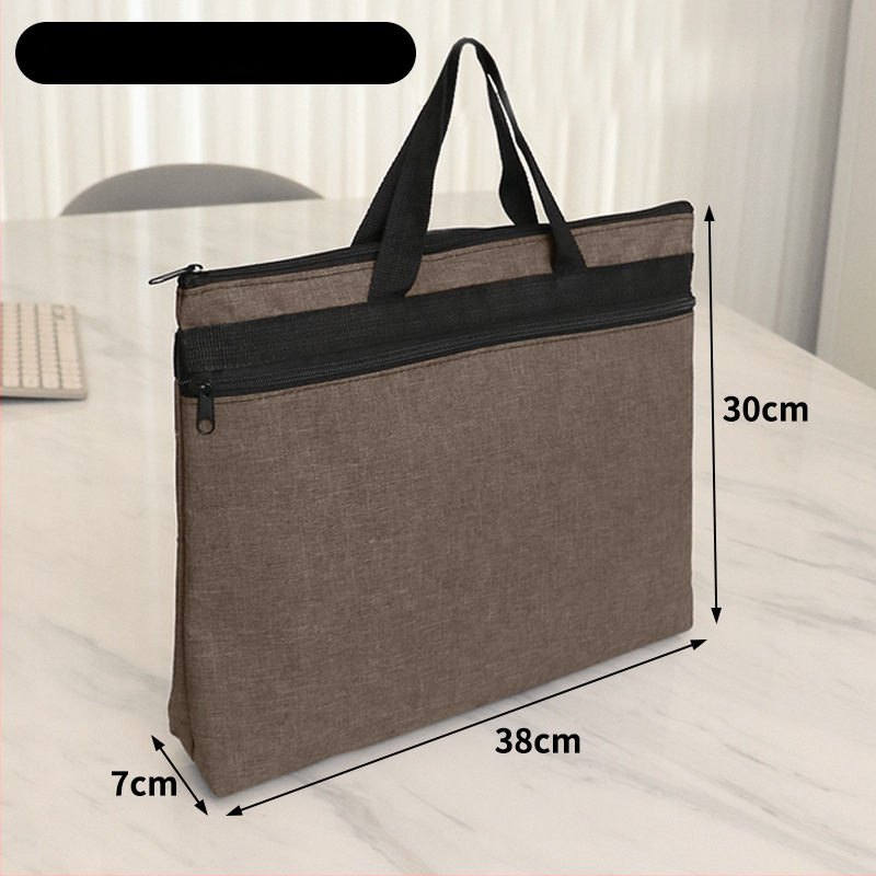 Kai Xiu Τσάντα Εγγράφων από Κατιονικό Oxford Υφασμα, Χειρολαβή, Τετράγωνο Σχήμα, Με Φερμουάρ