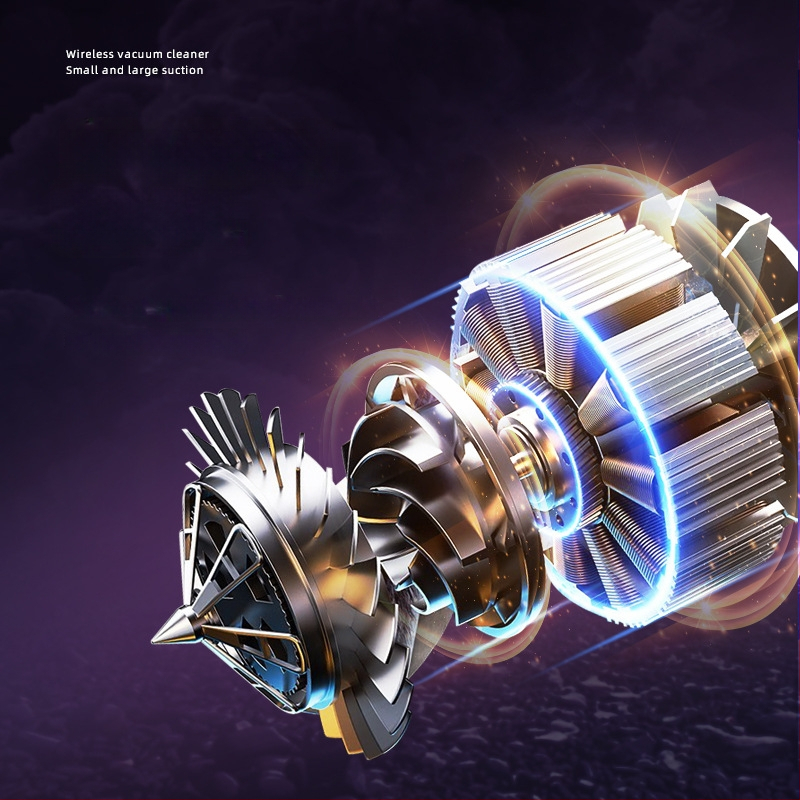 Aspirator de mână pentru mașină - fără perii, portabil, cu utilizare dublă pentru casă și mașină, 7,4V, 120W, 8000 Pa, autonomie de 20 de minute, 60 dB