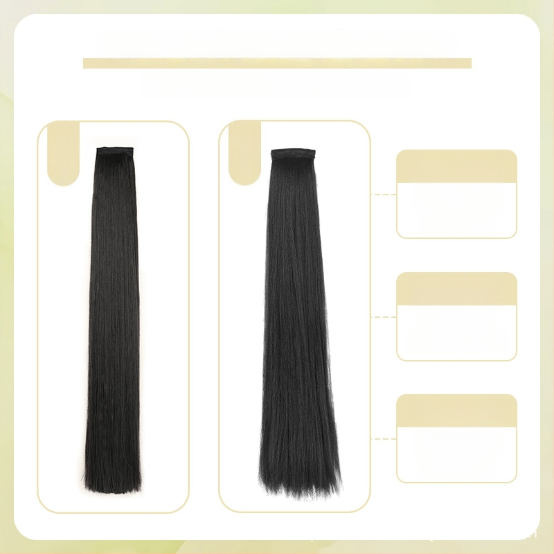 Perika od svile za Hanfu, ravna kosa, model: corn silk hair row, mehaničko obrađivanje, materijal: domaća svila, nije dopušteno trajno bojanje ili kemijsko uvijanje