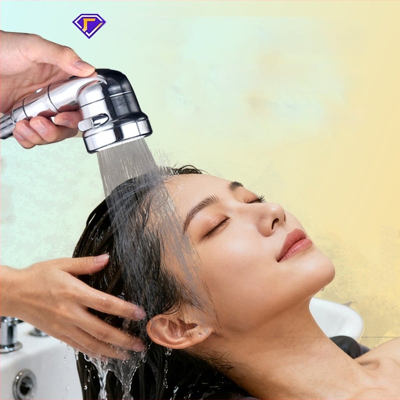 Душ комплект ABS, стенен монтаж, усилваща дюза, тройно регулиране, едно натискане за спиране на водата