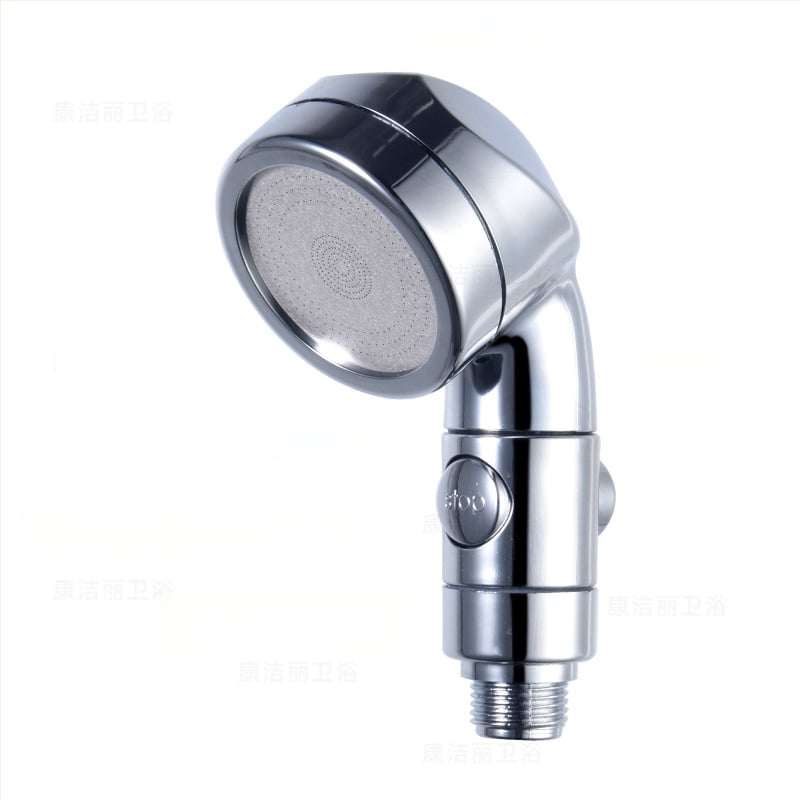 Душ комплект ABS, стенен монтаж, усилваща дюза, тройно регулиране, едно натискане за спиране на водата