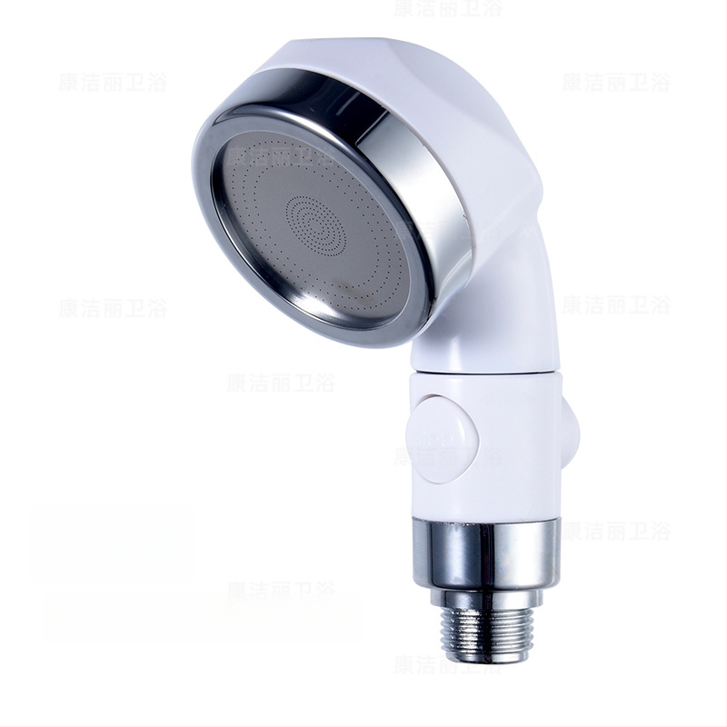 Душ комплект ABS, стенен монтаж, усилваща дюза, тройно регулиране, едно натискане за спиране на водата