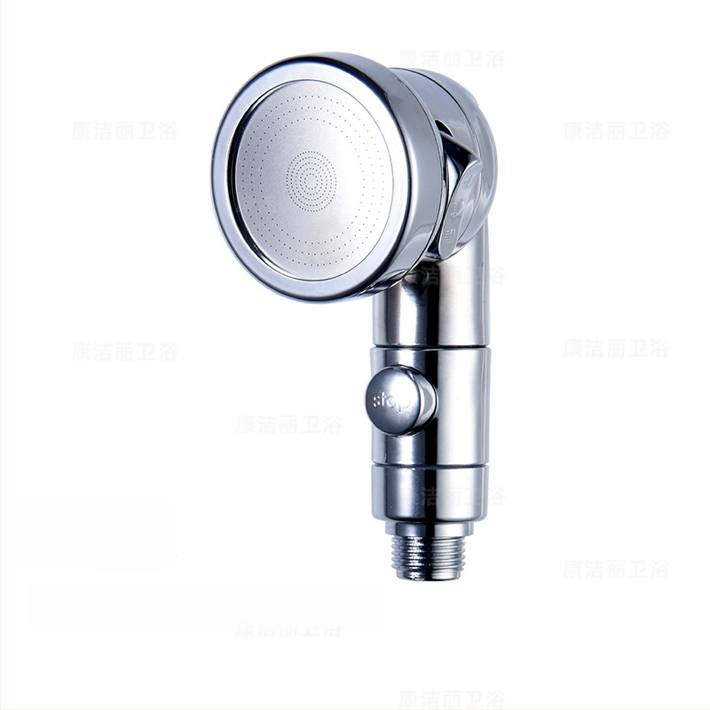 Душ комплект ABS, стенен монтаж, усилваща дюза, тройно регулиране, едно натискане за спиране на водата