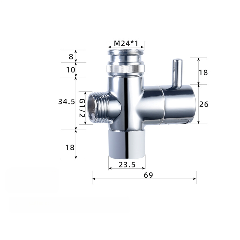Душ комплект ABS, стенен монтаж, усилваща дюза, тройно регулиране, едно натискане за спиране на водата