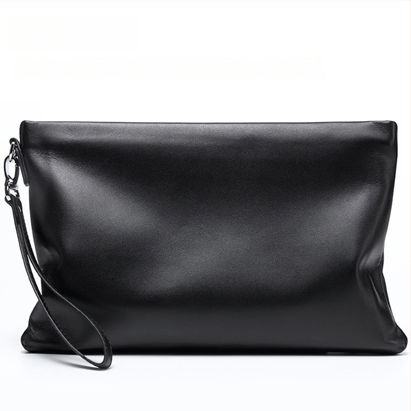 Geantă de mână din piele naturală pentru bărbați (Stil: European și American; Material: Piele naturală; Caracteristici ale pielii: Piele de miel; Funcție: antibacteriană)