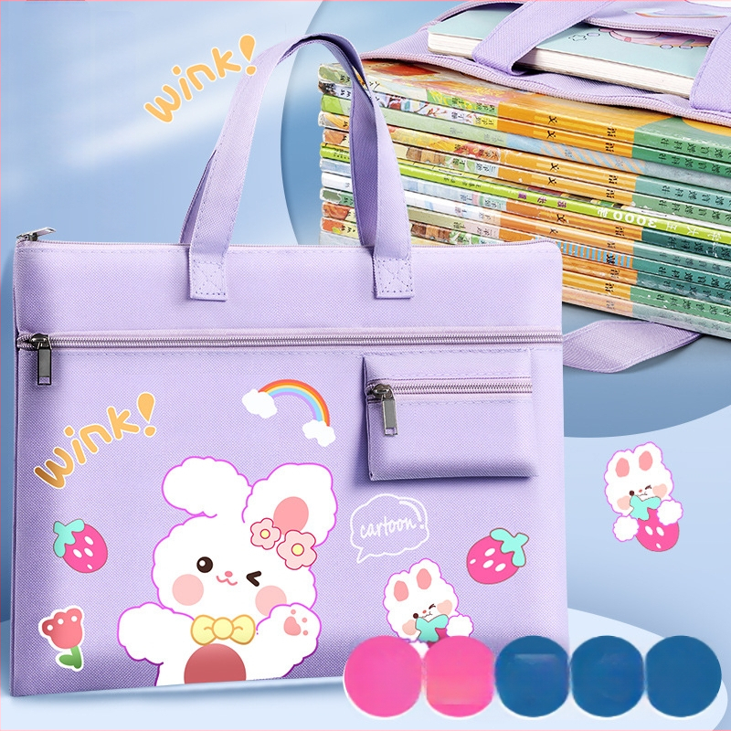 Bedome Σχολική τσάντα από καμβά με φερμουάρ, Καρτούν σχέδιο