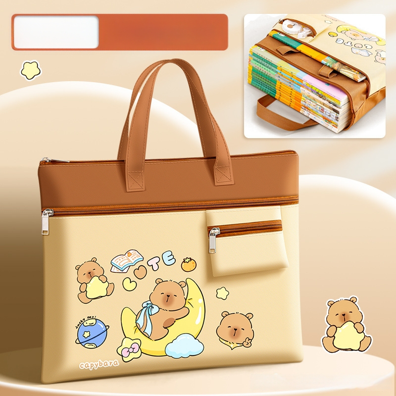 Bedome Σχολική τσάντα από καμβά με φερμουάρ, Καρτούν σχέδιο